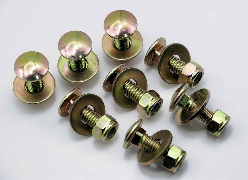 Metalsuberg 5/16" x 1" Carriage Bolts by Color Galvanization of Square Neck with Nylon Lock nut and Large Size Washer Assortment Kit,Carbon Steel,Grade 2.(8pcs Pack) - Image 5